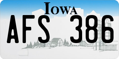 IA license plate AFS386