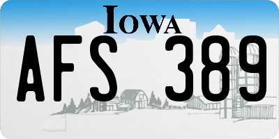 IA license plate AFS389