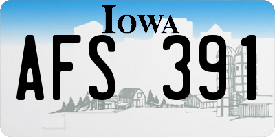 IA license plate AFS391