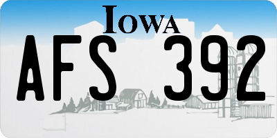 IA license plate AFS392