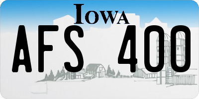 IA license plate AFS400