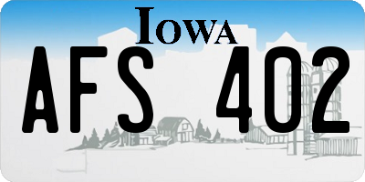 IA license plate AFS402