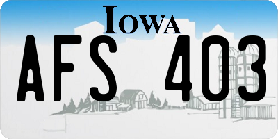 IA license plate AFS403