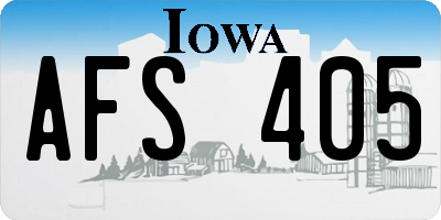 IA license plate AFS405