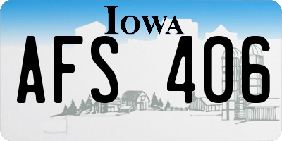 IA license plate AFS406