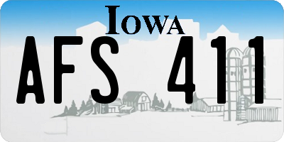 IA license plate AFS411