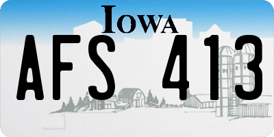 IA license plate AFS413