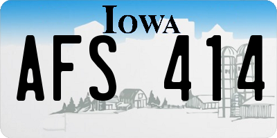 IA license plate AFS414