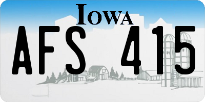 IA license plate AFS415