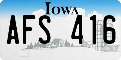 IA license plate AFS416