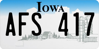 IA license plate AFS417