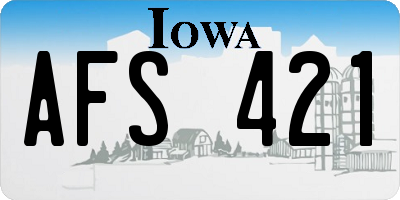 IA license plate AFS421