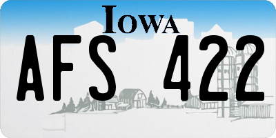 IA license plate AFS422