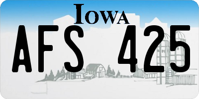 IA license plate AFS425