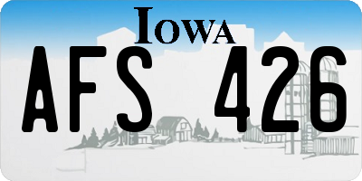 IA license plate AFS426