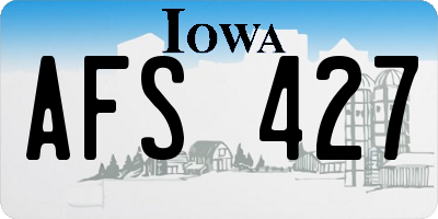IA license plate AFS427