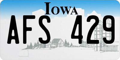 IA license plate AFS429