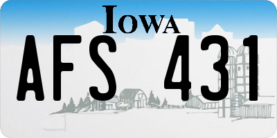 IA license plate AFS431