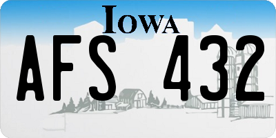 IA license plate AFS432