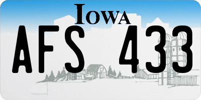 IA license plate AFS433