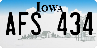 IA license plate AFS434