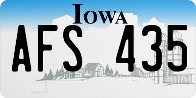 IA license plate AFS435