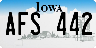 IA license plate AFS442