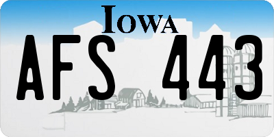 IA license plate AFS443
