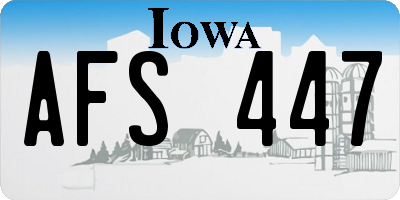 IA license plate AFS447