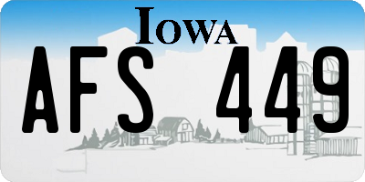 IA license plate AFS449