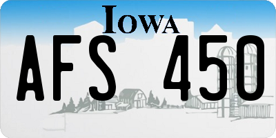 IA license plate AFS450
