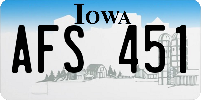 IA license plate AFS451