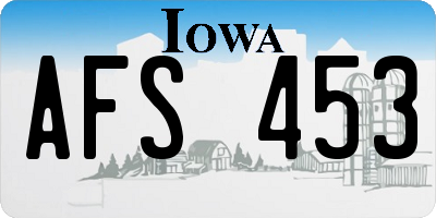 IA license plate AFS453
