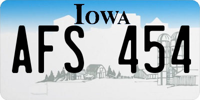 IA license plate AFS454