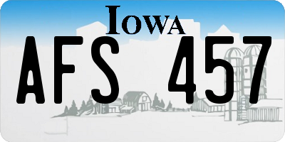 IA license plate AFS457