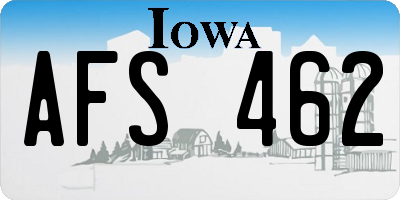 IA license plate AFS462