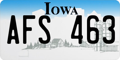 IA license plate AFS463