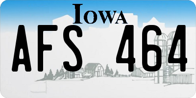 IA license plate AFS464