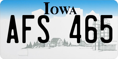 IA license plate AFS465