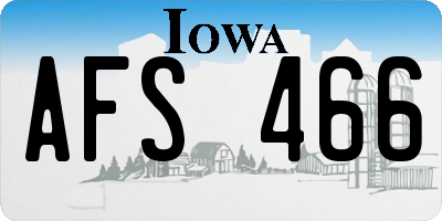 IA license plate AFS466