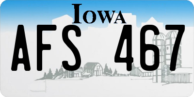 IA license plate AFS467