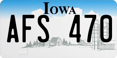 IA license plate AFS470