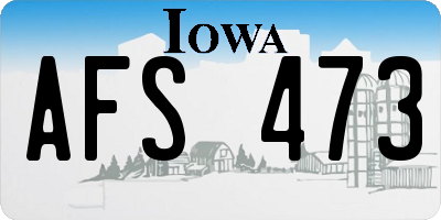 IA license plate AFS473