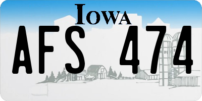 IA license plate AFS474