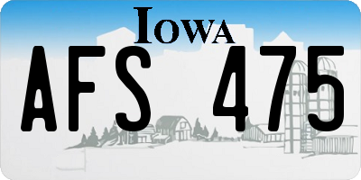 IA license plate AFS475