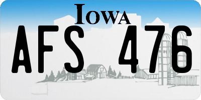IA license plate AFS476