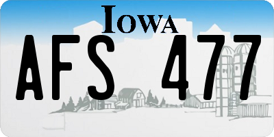 IA license plate AFS477