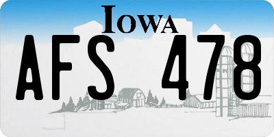 IA license plate AFS478