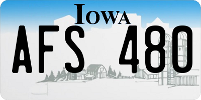 IA license plate AFS480