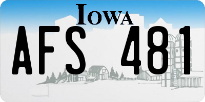 IA license plate AFS481